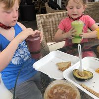 Hummus, toast, avo, smoothies  at Island Brew Coffeehouse in Honolulu