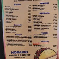 Menu at Chiringuito Mi Cielito in Rincon De La Victoria