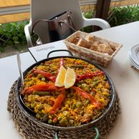 Vegan paella at Chiringuito Mi Cielito in Rincon De La Victoria