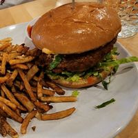 Spring Chicken (vegan) sandwich with fries  at Golden West Cafe in Baltimore