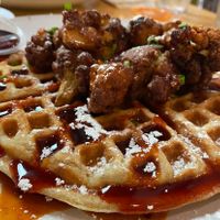 Cauliflower wings and waffles  at Golden West Cafe in Baltimore