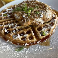 Vegan “chicken” & waffles  at Golden West Cafe in Baltimore