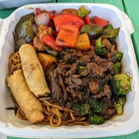 Broccoli Beef. at Lo Pans Kitchen by Plow Burger in Austin