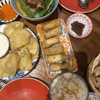 Kare-Kare, Potato Tempura, Lumpiang Shanghai, garlic Rice,  Fried Chick’un    at Cosmic - Pasig in Pasig