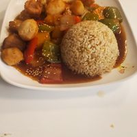 Sweet and sour hapa at Loving Hut - King St in Honolulu