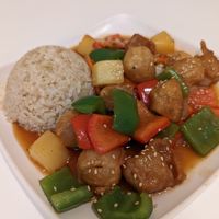 Sweet and sour hapa curry at Loving Hut - King St in Honolulu