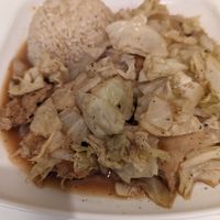 Kalua and cabbage at Loving Hut - King St in Honolulu