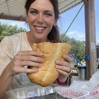 Spicy chicken sandwich the size of my head at Eliza's Vegan Café in Florence