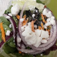 Greek salad  at Eliza's Vegan Café in Florence