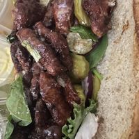 Rib sandwich without sauce  at Eliza's Vegan Café in Florence