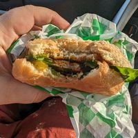 Fish sandwich at Eliza's Vegan Café in Florence