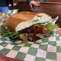Spicy “Chicken” Sandwich  at Eliza's Vegan Café in Florence