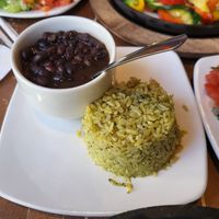 Black beans and cilantro lime rice at Iron Cactus in San Antonio