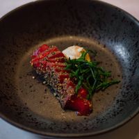 Poached watermelon, samphire, jalapeño sauce at Kasvio in Utrecht