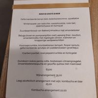 Chef menu toen wij er waren. Let op het chefs menu veranderd +- elke 2 a 3 maanden. at Kasvio in Utrecht