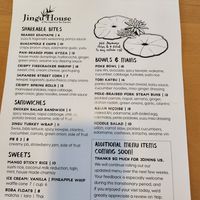 Menu at Jingu House in San Antonio
