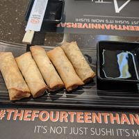 Vegan spring rolls at Mori Sushi in Al Gabalayah