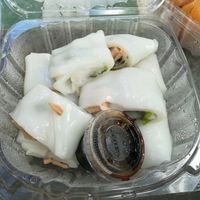 rice flour rolls with mock ham and coriander at Vegetarian Dim Sum House in New York City