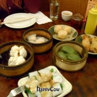 Delicious spread of dim sum dishes at Vegetarian Dim Sum House in New York City