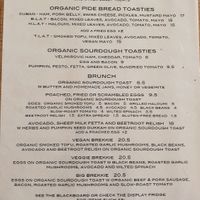 Menu at Crunch Cafe in Thornbury