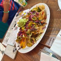 Nachos were great, vegan cheese subb  at Lucharitos in Greenport