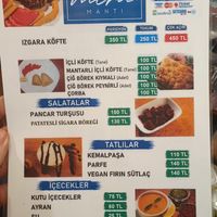 Menu as of March 2025 at Mira Mantı in Istanbul