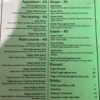 Menu at The Vegan Regime in Istanbul