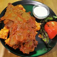 Iskender kebab at The Vegan Regime in Istanbul