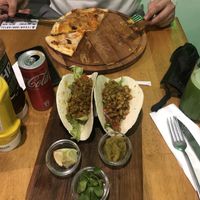 Pizza and tacos   at The Vegan Regime in Istanbul
