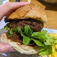 Bacon and Cheese Steak Burger at The Vegan Regime in Istanbul