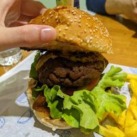 Bacon and Cheese Steak Burger at The Vegan Regime in Istanbul