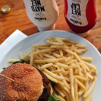 Bacon & Cheese Steak Burger - the best ever!!! 😋 at The Vegan Regime in Istanbul