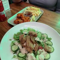 Caesar salad and peri peri chick*n  at The Vegan Regime in Istanbul