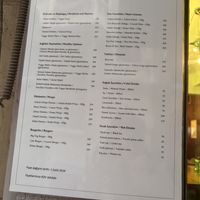 Updated menu  at The Vegan Regime in Istanbul