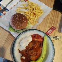 iskender and burger at The Vegan Regime in Istanbul