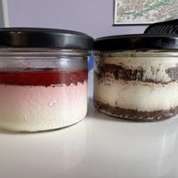 Panna cotta and tiramisu   at Pizza Bertoldi in Prague