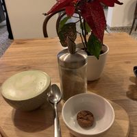 Matcha latte with oat milk   at Pizza Bertoldi in Prague