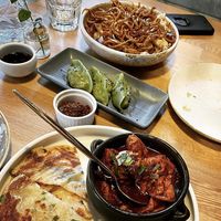 Mapo tofu, fried noodles, dumplings   at Midnight Shanghai in Christchurch