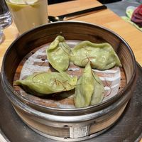 Steamed vegan dumplings   at Midnight Shanghai in Christchurch