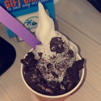 Coconut frozen yogurt with oreos  at Island Time Ice Cream & Frozen Yogurt in Fernandina Beach