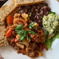 Jerk tofu  at Guadalupe Cafe in Sylva