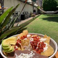 Chilaquiles at Puerto Pulsus in Mexico City