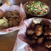 Cauliflower wings, fried pickles, and loaded fries   at Northside Yacht Club in Cincinnati