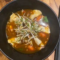 Dumplings soup at Element Vegetarian in Phnom Penh