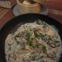 Creamy dumplings   at Element Vegetarian in Phnom Penh