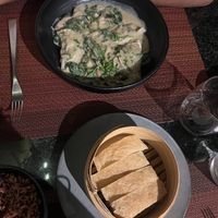 Creamy mushroom dumplings   at Element Vegetarian in Phnom Penh