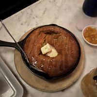 Cornbread. I usually don’t like dense cornbread like this but it actually fits the menu well.  at Cadence in New York City