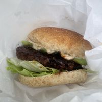 Teriyaki avocado Omni burger  at 2foods - Ark Hills in Tokyo