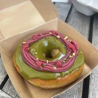 “Matcha framboise” doughnut  at 2foods - Ark Hills in Tokyo
