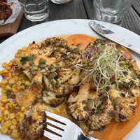 Cauliflower Steak. The presentation was a good as the food    at Monsoon Restaurant at Rainforest in Franz Josef Waiau